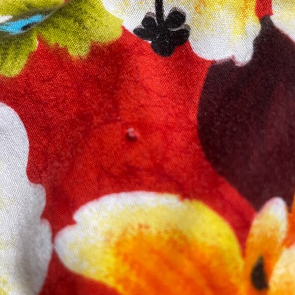 vintage Penneys Hawaii Shirt red Floral Print Hawaiian M L 42" chest 70s 60s - Picture 8 of 9